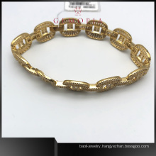 Hiphop Customize Hot Sale Hiphop Jewelry Full Cuban Link Gold Chain Bracelet for Men